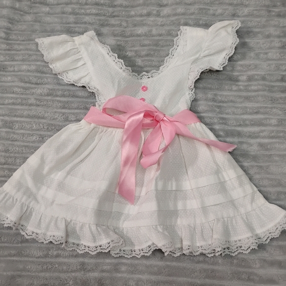 Vintage Baby Dresses and Romper Made In USA 12 Months 18 Months Handmade - Picture 15 of 16